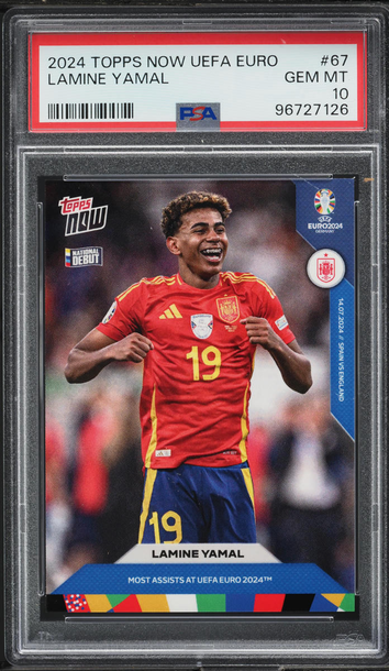 2024 Topps Now UEFA Euro Lamine Yamal ROOKIE #67 PSA 10 GEM MINT