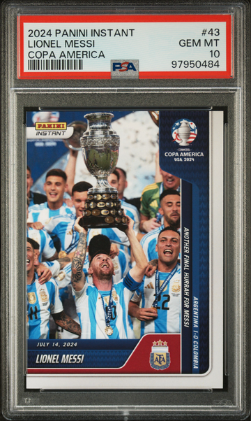 2024 Panini Instant Conmebol Copa America '24 Lionel Messi #43 PSA 10 GEM MINT
