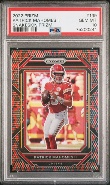 2022 Prizm Patrick Mahomes II Snakeskin Prizm PSA 10