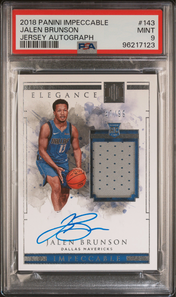 2018 Panini Impeccable JALEN BRUNSON Jersey Autograph PSA 9 Rookie
