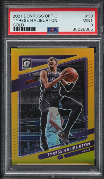2021 Donruss Optic Gold Tyrese Haliburton /10 #38 PSA 9 MINT