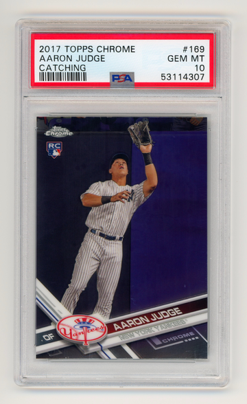 2017 Topps Chrome AARON JUDGE Catching #169 RC PSA 10 Gem Mint Yankees Rookie