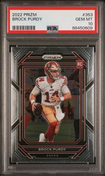 2022 PANINI PRIZM 353 BROCK PURDY PSA 10