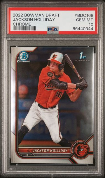 2022 BOWMAN DRAFT BDC168 JACKSON HOLLIDAY CHROME PSA 10