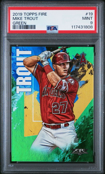 2019 Tops Fire Mike Trout Green /199