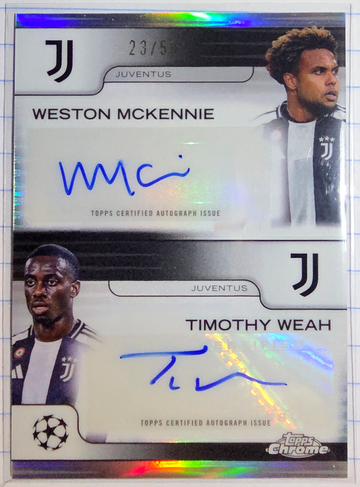 2024-25 Topps Chrome UCC Weston McKennie/Timothy Weah Dual Auto