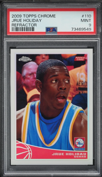 2009 Topps Chrome Refractor Jrue Holiday ROOKIE /500 #110 PSA 9 MINT CONDITION 🔥