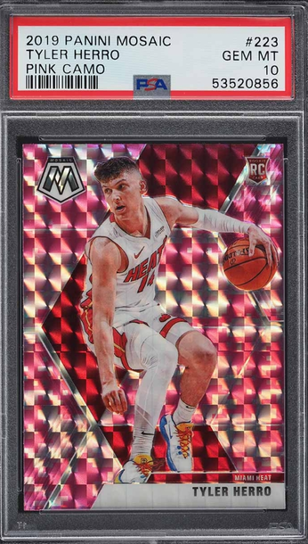 2019 Panini Mosaic Pink Camo Tyler Herro ROOKIE #223 PSA 10 GEM MINT
