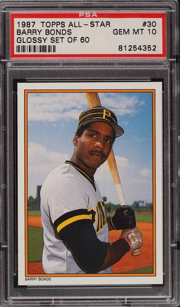 1987 Topps Glossy All-Stars Barry Bonds ROOKIE #30 PSA 10 GEM MINT