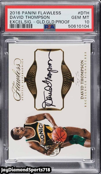 2016 Panini Flawless Excellence Gold Proof David Thompson AUTO 1/1 PSA 10 GEM MINT 