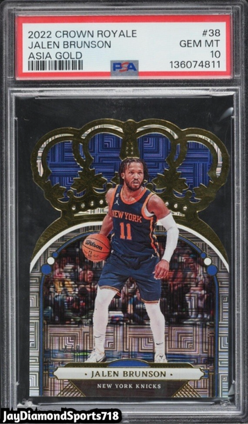 2022 Panini Crown Royale Asia Gold Die-Cut Jalen Brunson /8 PSA 10 GEM MINT