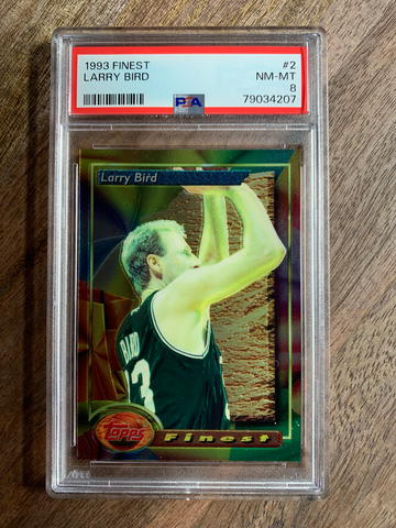 Larry Bird 1993 Topps Finest Basketball Card #2 PSA 8 Mint Boston Celtics