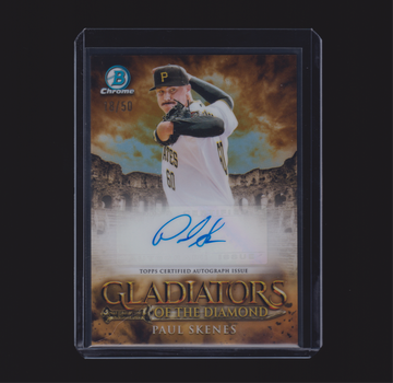 2024 Topps Bowman Chrome Paul Skenes Gold Refractor Gladiators Of The Diamond Auto /50 Rookie