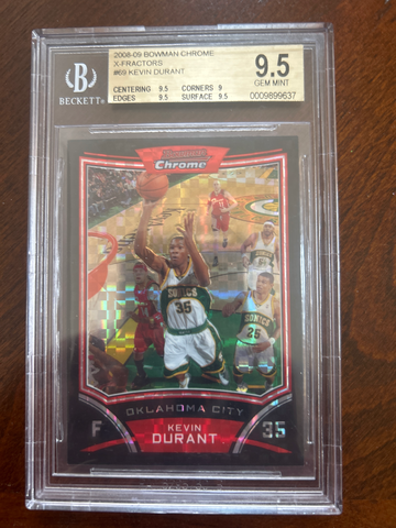 2008 Bowman Chrome X-Fractors #69 Kevin Durant BGS 9.5 Gem Mint