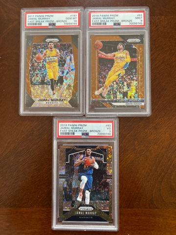 Jamal Murray Fast Break Prizm- Bronze   PSA Lot of 3