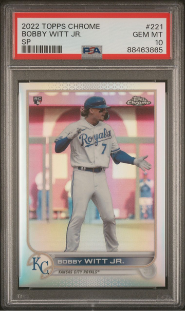 2022 Topps Chrome #221 Bobby Witt Jr. RC SP PSA 10 💎