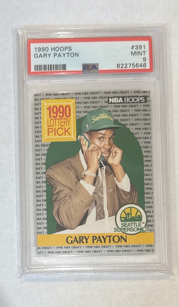 1990-91 Hoops Gary Payton Rookie RC #391 SuperSonics PSA 9