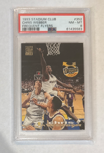 1993 TOPPS STADIUM CLUB FREQUENT FLYERS #352 CHRIS WEBBER ROOKIE RC PSA 8