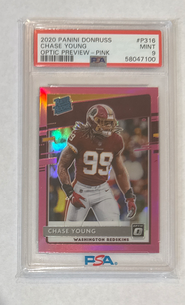Chase Young - 2020 Donruss Pink Optic Preview Rated Rookie - PSA 9 - Washington