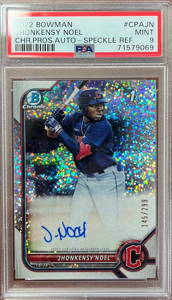 2022 Bowman Chrome Jhonkensy Noel 1st Sparkle Refractor Auto! RC SP 145/299! Indians