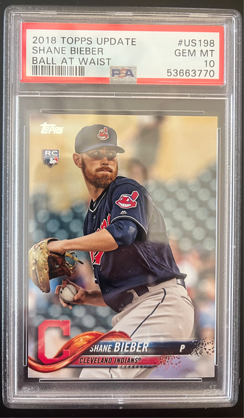 2018 Topps Update Shane Bieber RC! PSA 10 Gem MT!