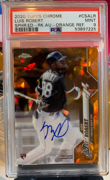 Luis Robert Orange Refractor /25 2020 Topps Chrome Sapphire PSA 9 #CSALR Chicago