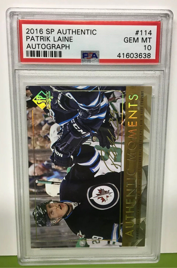 2016-17 SP Authentic Patrik Laine Authentic Moments Rookie RC Auto PSA 10 POP 1