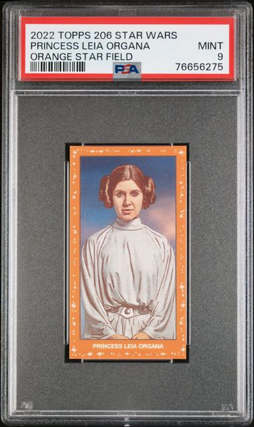 2022 Topps 206 Star Wars Princess Leia Organa Orange Star Field SP PSA 9 Pop 2