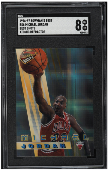 1996 Bowman's Best Shots Atomic Refractor Michael Jordan #BS6 SGC 8 NM-MT