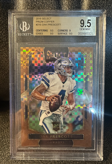 2016 Select Dak Prescott #215 Copper Field Level Prizm /49 BGS 9.5 Gem mint