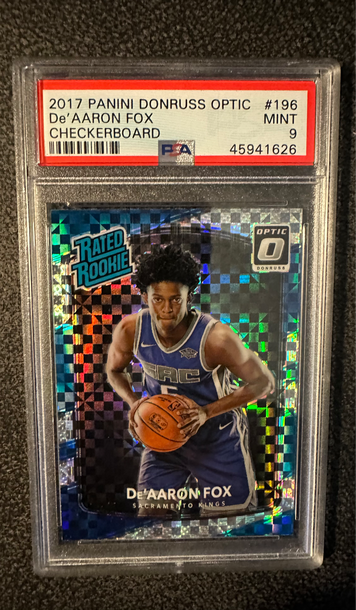 2017 Donruss Optic De'aaron Fox #196 CHECKERBOARD RC PSA 9 Mint 