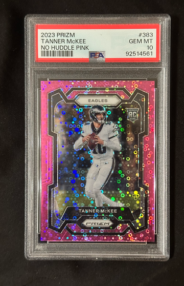 2023 Prizm Tanner McKee #383 Pink No Huddle PSA 10 Gem Mint Pop 1