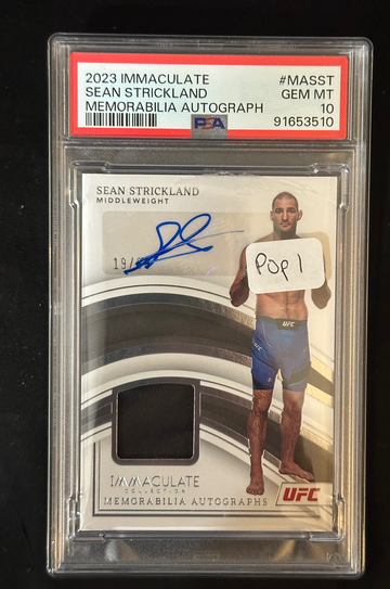 2023 Immaculate Sean Strickland Memorabilia Auto /99 PSA 10 Gem Mint POP 1