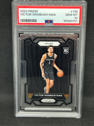 2023 PANINI PRIZM VICTOR WEMBANYAMA #136 ROOKIE PSA 10 GEM MINT