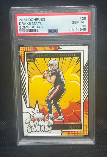 2024 Donruss Drake Maye Bomb Squad PSA 10 Gem Mint 