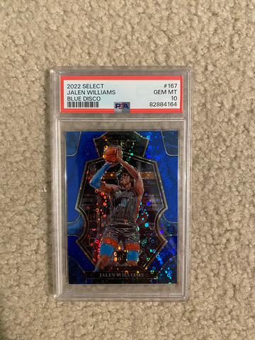 2022 Panini Select Blue Disco Prizm #167 Jalen Williams Rookie /25