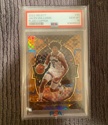 2022 Select Jalen Williams Plaid Copper Prizm RC Rookie #/49 Thunder PSA 10