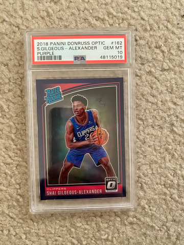 2018 Optic Purple Prizm #162 Shai Gilgeous-Alexander RC Rookie PSA 10