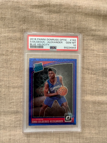2018 PANINI DONRUSS OPTIC BLUE VELOCITY SHAI GILGEOUS-ALEXANDER ROOKIE RC PSA 10