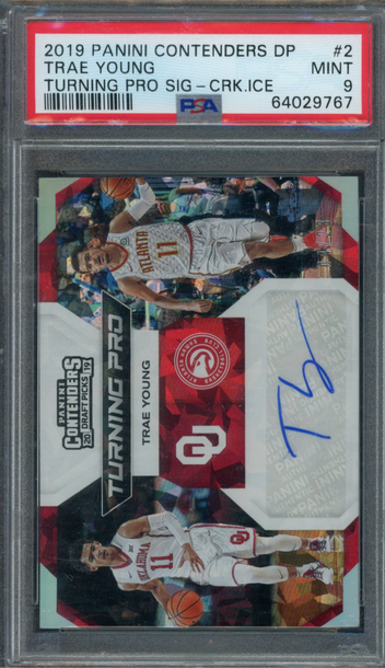 2019 Panini Contenders Draft Picks Turning Pro Trae Young Signatures /23 PSA 9