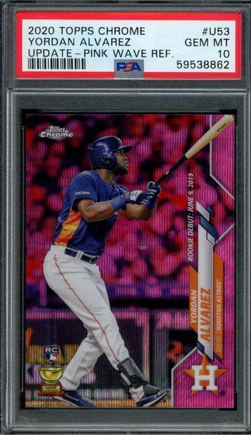 2020 Topps Chrome Update #U-53 Yordan Alvarez Pink Wave PSA 10