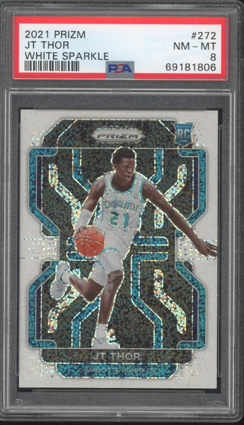 JT Thor White Sparkle Prizm Rookie PSA 8