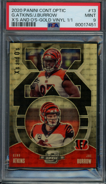Joe Burrow 1/1 Gold Vinyl Rookie PSA 9