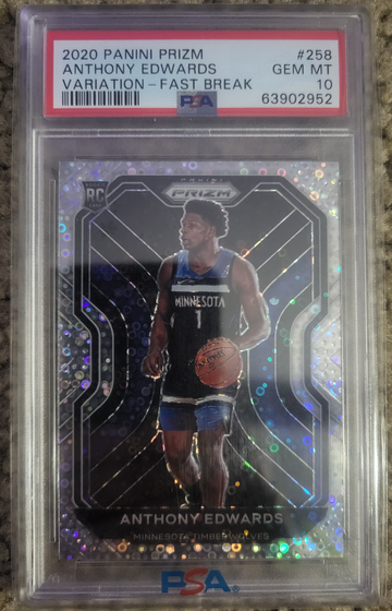 2020 Panini Prizm Anthony Edwards Variation - Fast Break PSA 10
