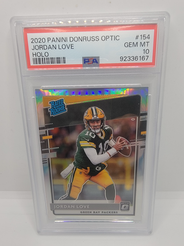 2020 Panini Donruss Optic Jordan Love Holo GEM MT PSA 10 Card #154 