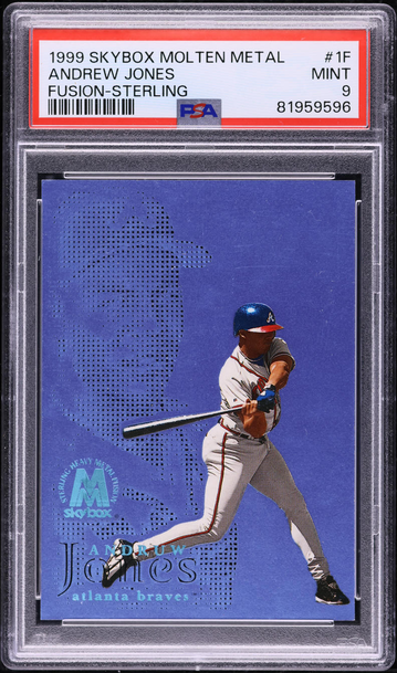 1999 Skybox Molten Metal Fusion #1F Sterling Andrew Jones SP /500 PSA 9 (pop 1) fanatics vault