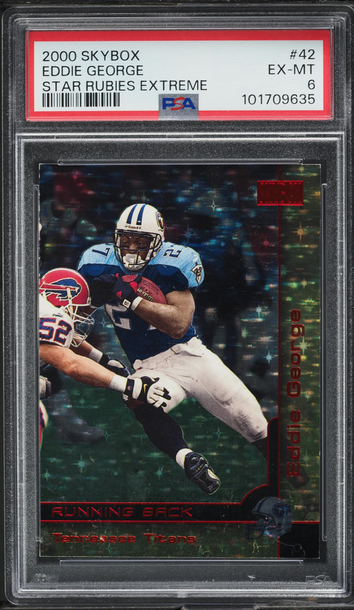 2000 Skybox #42 STAR RUBIES EXTREME /50 Eddie George SP PSA 6 