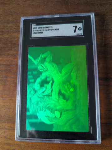1993 Skybox Marvel H-IV Spiderman Vs Venom NM Hologram