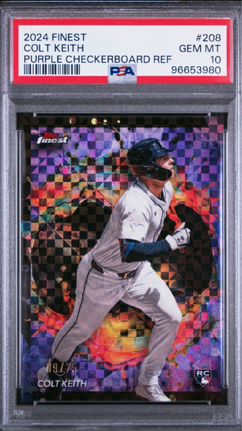2024 Topps Finest #208 Colt Kieth RC /75 Purple Checkerboard PSA 10