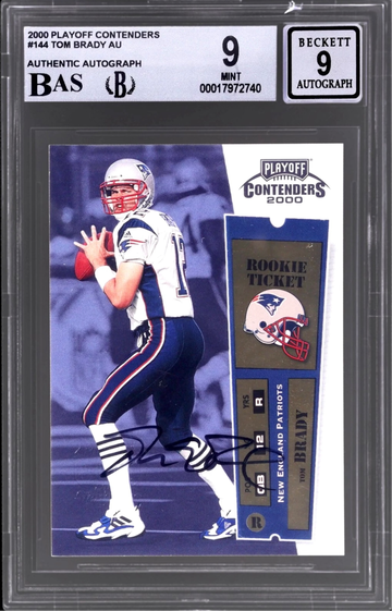 2000 Playoff Contenders Tom Brady Rookie Auto BGS 9